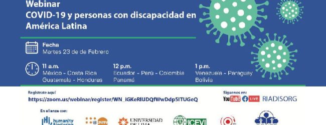 Presentación de la Encuesta Global sobre personas con discapacidad y el COVID-19, para su acceso e implementación en Latinoamérica y el Caribe.