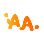 Logo de Accesibilidad activa, conformado por dos letras de color naranja y con dos puntos en los laterales de estas letras, simulando balones de distintos deportes.
