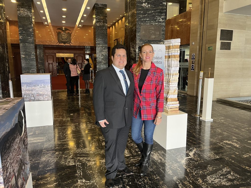 Photo of Lorena Julio and Sebastián Flores at the "Consented Invisibility" exhibition in Quito, Ecuador.