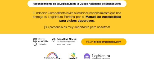 Reconocimiento de La Legislatura Porteña, por el Manual de Accesibilidad para clubes deportivos